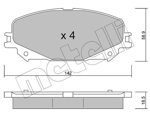 Brake Pad Set, disc brake METELLI 22-1176-0
