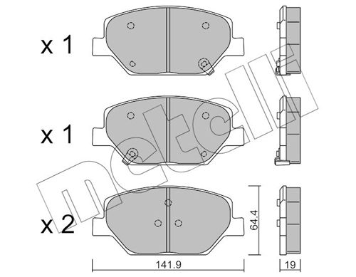 Brake Pad Set, disc brake METELLI 22-1178-0