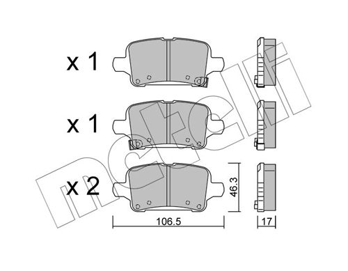 Brake Pad Set, disc brake METELLI 22-1180-0