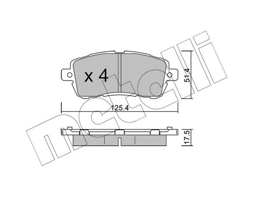 Brake Pad Set, disc brake METELLI 22-1185-0