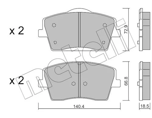 Brake Pad Set, disc brake METELLI 22-1186-0