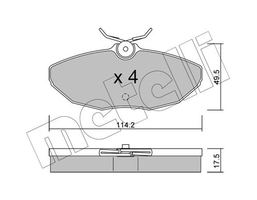 Brake Pad Set, disc brake METELLI 22-1190-0