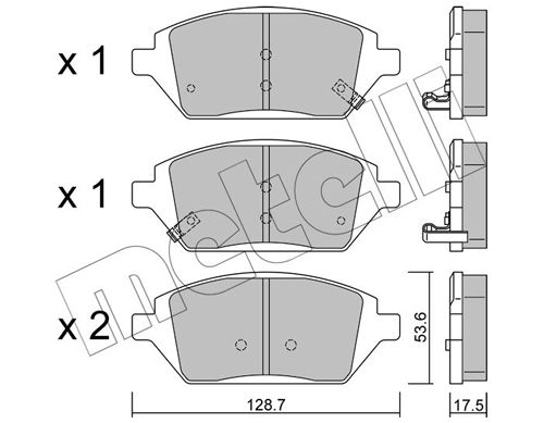 Brake Pad Set, disc brake METELLI 22-1211-0