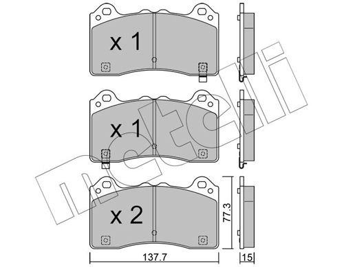 Brake Pad Set, disc brake METELLI 22-1220-0