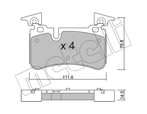 Brake Pad Set, disc brake METELLI 22-1223-0