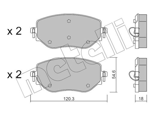 Brake Pad Set, disc brake METELLI 22-1225-0