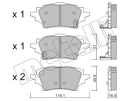 Brake Pad Set, disc brake METELLI 22-1228-0