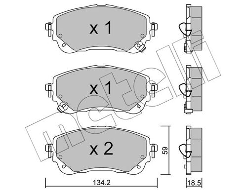 Brake Pad Set, disc brake METELLI 22-1234-0