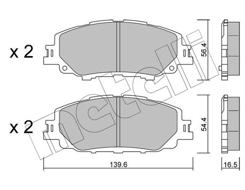 Brake Pad Set, disc brake METELLI 22-1235-0