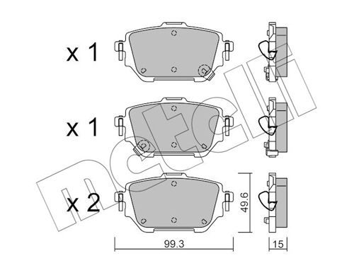 Brake Pad Set, disc brake METELLI 22-1236-0