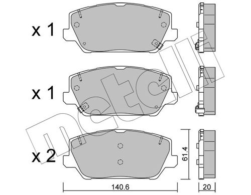 Brake Pad Set, disc brake METELLI 22-1241-0