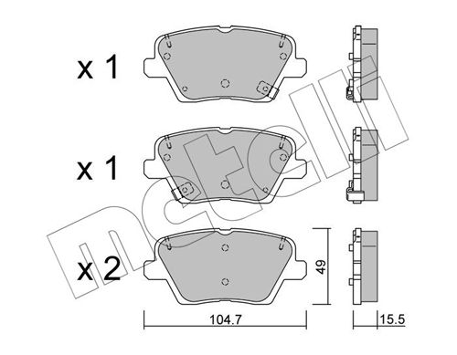 Brake Pad Set, disc brake METELLI 22-1243-0