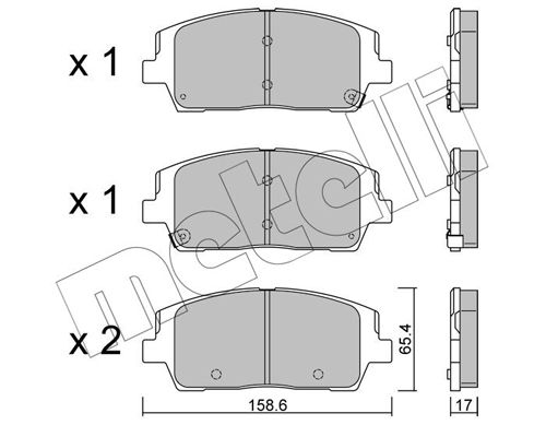 Brake Pad Set, disc brake METELLI 22-1244-0