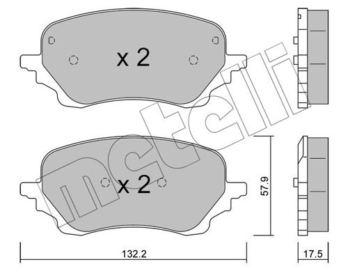 Brake Pad Set, disc brake METELLI 22-1247-0