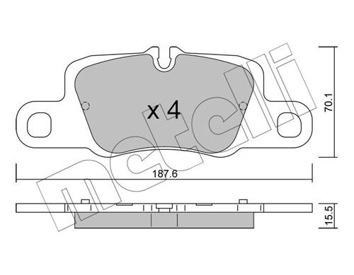 Brake Pad Set, disc brake METELLI 22-1257-0