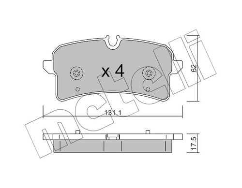 Brake Pad Set, disc brake METELLI 22-1261-0