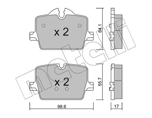 Brake Pad Set, disc brake METELLI 22-1265-0