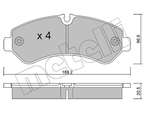 Brake Pad Set, disc brake METELLI 22-1276-0