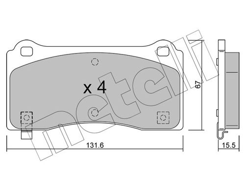 Brake Pad Set, disc brake METELLI 22-1277-0