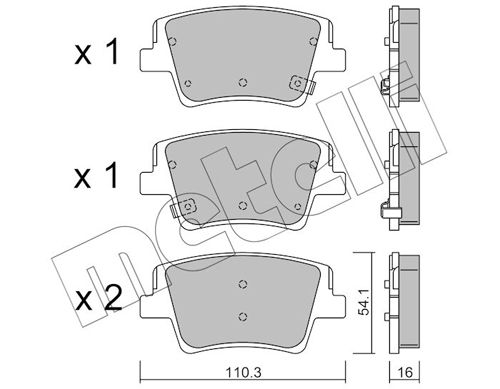 Brake Pad Set, disc brake METELLI 22-1284-0