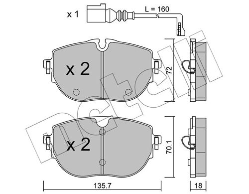 Brake Pad Set, disc brake METELLI 22-1321-0