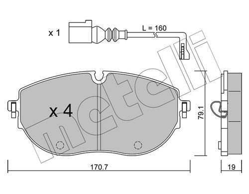 Brake Pad Set, disc brake METELLI 22-1322-0