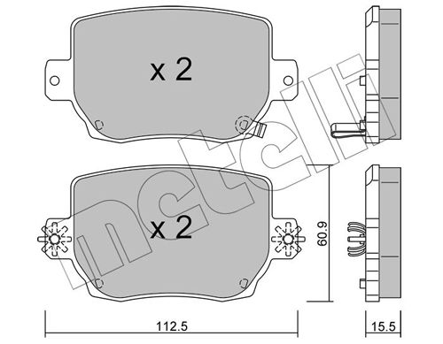 Brake Pad Set, disc brake METELLI 22-1334-0