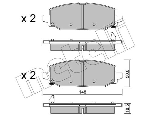 Brake Pad Set, disc brake METELLI 22-1335-0