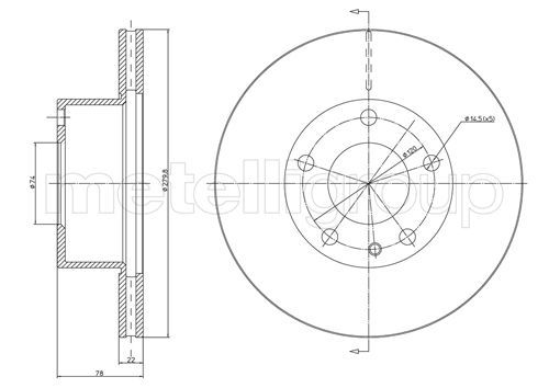 Brake Disc METELLI 23-0061