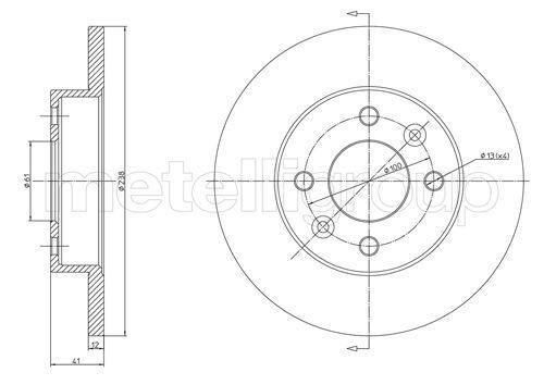 Brake Disc METELLI 23-0082