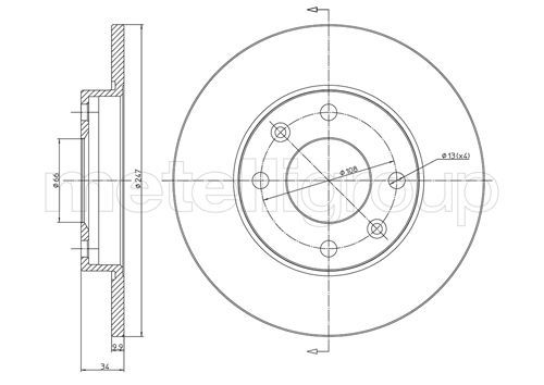 Brake Disc METELLI 23-0100