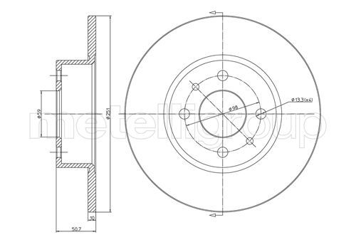 Brake Disc METELLI 23-0193C