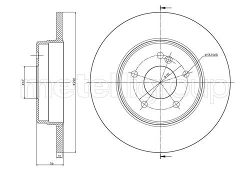 Brake Disc METELLI 23-0522C