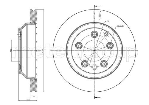 Brake Disc METELLI 23-0883C