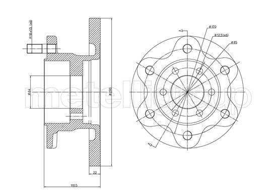 Brake Disc METELLI 23-0909