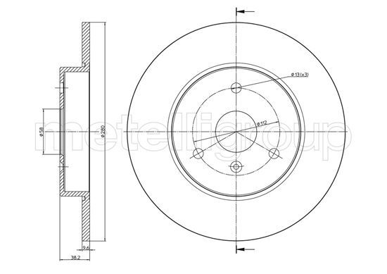 Brake Disc METELLI 23-0943C