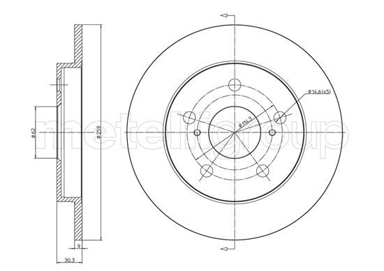 Brake Disc METELLI 23-0977C