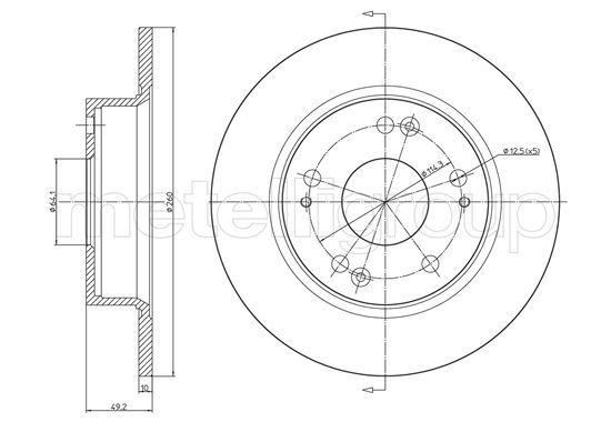 Brake Disc METELLI 23-0996C