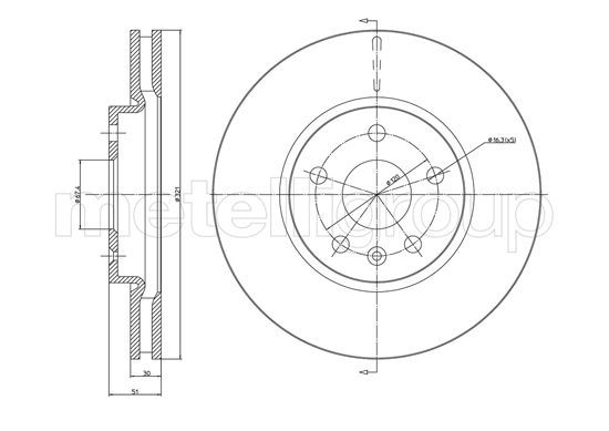 Brake Disc METELLI 23-1005C