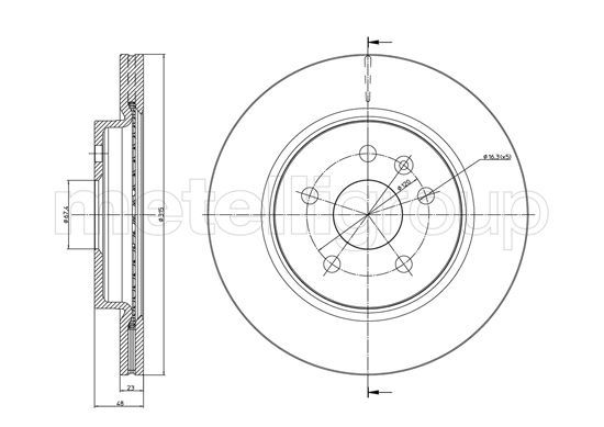 Brake Disc METELLI 23-1009C