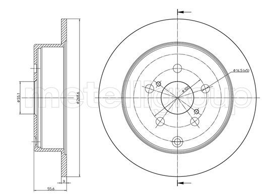 Brake Disc METELLI 23-1063C