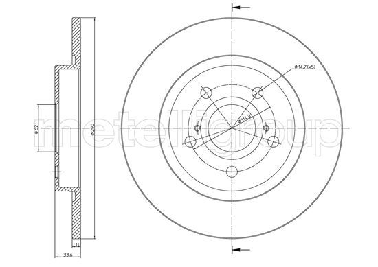 Brake Disc METELLI 23-1274C