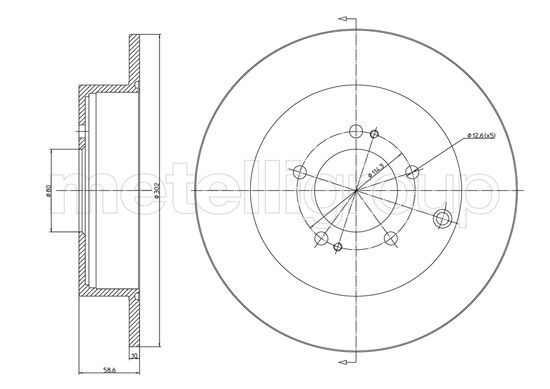 Brake Disc METELLI 23-1332C