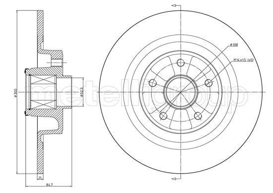 Brake Disc METELLI 23-1396