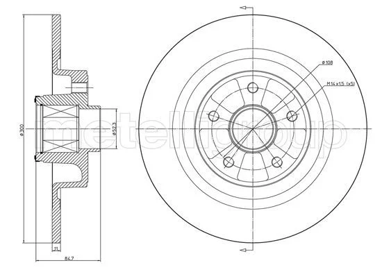 Brake Disc METELLI 23-1396