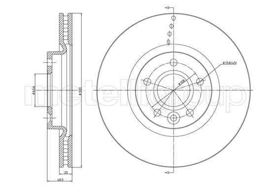 Brake Disc METELLI 23-1476C