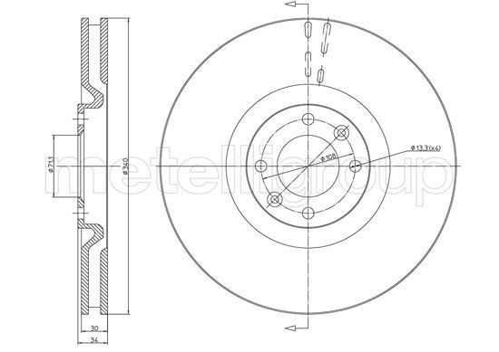 Brake Disc METELLI 23-1483C