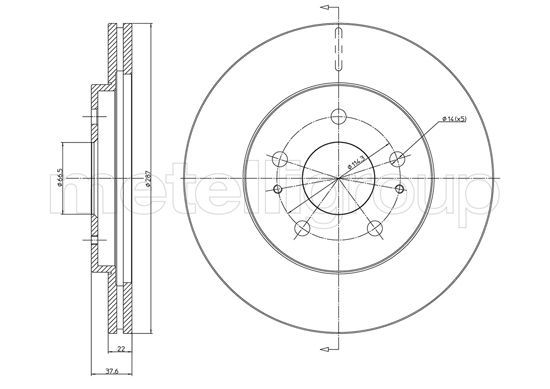 Brake Disc METELLI 23-1687C