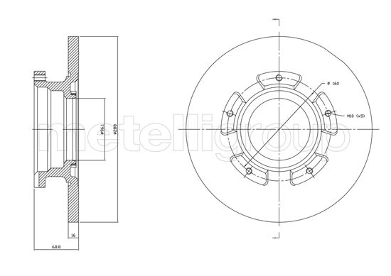 Brake Disc METELLI 23-1753C