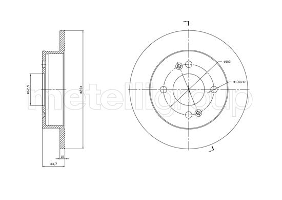 Brake Disc METELLI 23-1761C